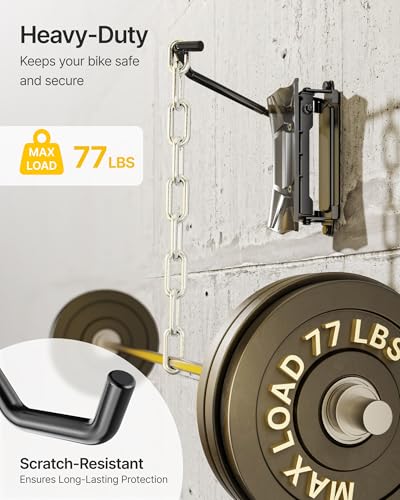 monTEK Bike Wall Mount for 4.5" Tire Width, Swivel Bike Wall Hanger Holds Up to 77lbs, Space-Saving Bike Rack Garage, Heavy Duty Bike Storage for Bedroom Home Office, 2 Pack