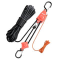 Ayaport Self Locking Block and Tackle Pulley System with 36' x 3/8" Rope, Hoist Limit 70LBS, Tie Down Limit 350LBS Rope Hoist Hanger for Bike, Kayak, Deer Hunting Garage Storage Gear,1 Pack