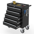 Kieperi 5 Drawers Rolling Tool Chest with Wheels, Portable Rolling Tool Boxes with Wheels, Tool Box Storage Cabinet with Locking System for Garage (Black, 5 Drawers)