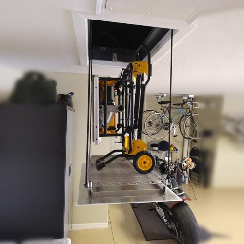 SpaceLift SL 5228-S Motorized Attic Lift – Made in USA, 200 lb Capacity, 15 Ft Vertical Travel, 24" x 41" Platform Garage Storage Lift