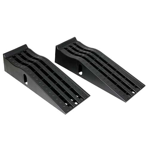 PR1ME Portable Car Ramps -9500lb GVW Capacity，2 Pack Drive Up Car Truck Vehicle Lifts for Home Garage Maintenance, Oil Changes