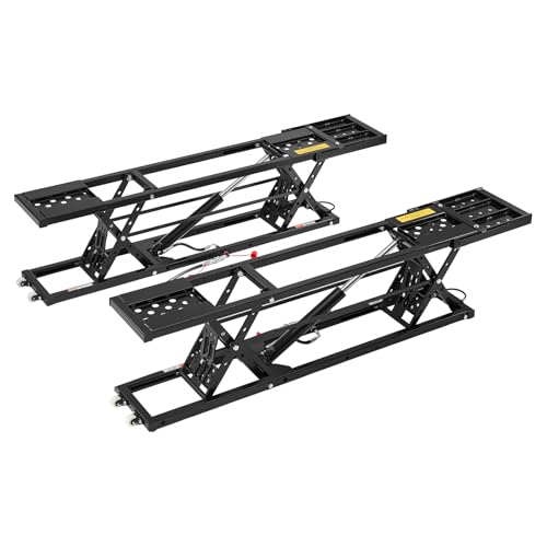 VEVOR Portable Car Lift, 5000 lbs Capacity, Heavy Duty Quick Lift with 25.6" Max Height, Pneumatic Pump, Wheels, 4 Rubber Pads & 4 Lifting Columns for Cars, Compact SUVs, Mini Trucks, Garage or Shop