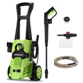 WorkBless Electric Pressure Washer, w/23ft Hose & 18ft Cord, Angle-Adjustable Nozzle, Foam Cannon, Power Washer for Car, Driveway, Patio, Fence, House Cleaning
