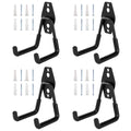 KAROSOM 4 Pack Garage Hooks, Garage Tool Organizer Wall Mount, Heavy Duty for Utility Organizer, Steel Utility Garage Hooks for Ladders, Garden Tools, Bike