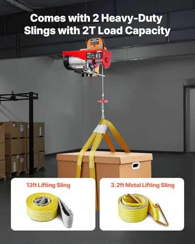VEVOR 880lbs Electric Hoist with 14 FT Wired Remote Control, Electric Hoist 110 Volt with 20-40 FT Lifting Height for Garage Warehouse Factory