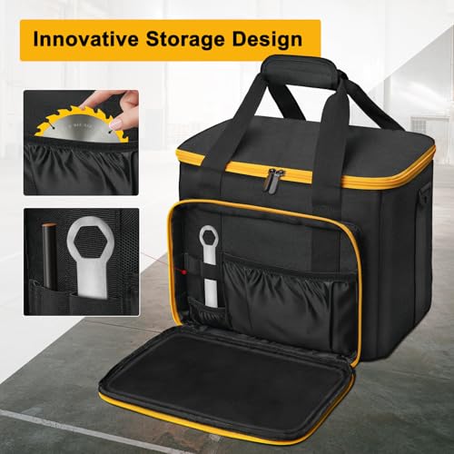 Tool Bag Compatible with DEWALT 20V MAX Circular Saw DCS391B/DCS565B, Milwaukee M18 2630-20, Tool Storage Case with Battery Compartment & Blade Organizer, Portable Design, Case Only