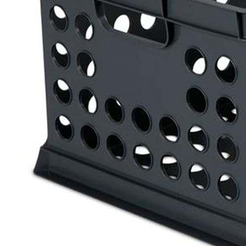 Sterilite Stackable Plastic Storage Crate Bin Organizer File Box with Handles for Home, Office, Dorm, Garage, or Utility Organization, Black, 12-Pack