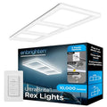 Enbrighten Ultrabrite Garage Lights, 10 Pack, 3 Rex, LED Gym Lighting, 10,000 Lumens, Dimmable with Remote, 5000K Bright White, Plug‑in or Hardwire, Hex Style, ETL Certified, 85814