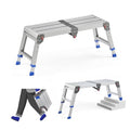 Loyoda Folding Work Platform for Adults, Aluminum Foldable Step Stool Adjustable Height, Lightweight and Durable Portable Outdoor Aluminum Step Ladder, Maximum Load Capacity of 500 Pounds.