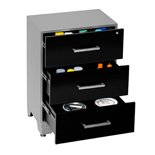 NewAge Products Performance Series Three Drawer Tool Cabinet, 30 by 24 by 16", Black