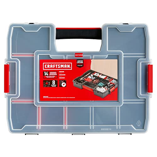 CRAFTSMAN Tool Organizer, 2-Packs with 14-Compartments, Lid Includes Secure Latch (CMST60944M)