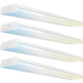 Sunco Garage Lighting, LED Shop Lights for Workshop 4ft, 8 Inch Width Warehouse Industrial Prisma Wraparound, 7200 LM, 60W, Selectable CCT 4000K/5000K/6000K, 120V-277V, Non-Dimmable ETL 4 Pack