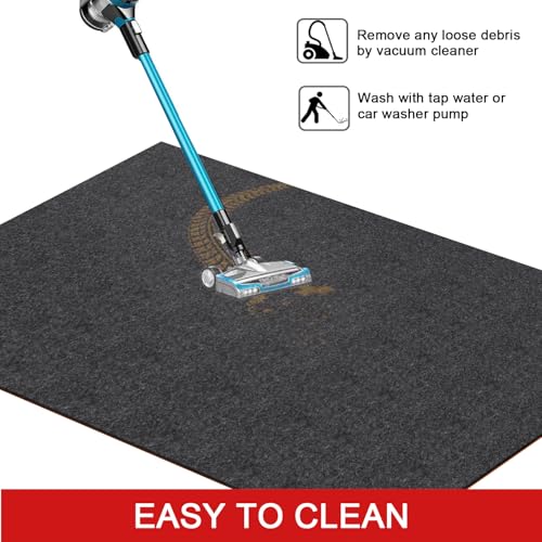 Golener Oil Spill Mat - 64"x32" Garage Floor Mat for Under Car, 1/4" Thick, Rubber Floor Mat, Absorbent Oil Mat, Protect Floor from Spills & Stains, Waterproof, Reusable, Washable, Durable, Heavy Duty