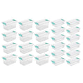 Sterilite Medium Clip Latch Lid Storage Container Tote, 12 Pack, and Small Clip Latch Lid Storage Container Tote, 12 Pack for Home Organization