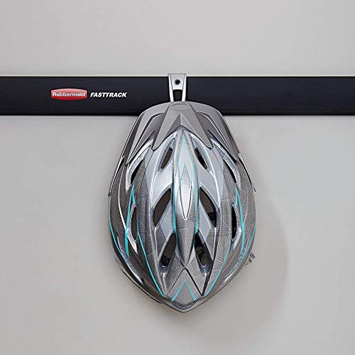 Rubbermaid Universal Powder Coaded Metallic Fasttrack Hanging Garage Hook Organizers for Ladder, Tool, and Bike Storage (12 Pack)