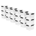 Sterilite 18 Pack 19 Qt Gasket Box, Clear Stackable Plastic Storage Container with Lids, Black - Waterproof and Dustproof Tote for Home Organization