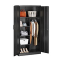 Metal Wardrobe Cabinet with Lock,72" Armoire Closet with Hanging Rod,Lockable Storage Locker,Black Storage Cabinet with Locking Doors,Garage Closet,Steel Wardrobe for Home,Bedroom,Office,Employee,Shop