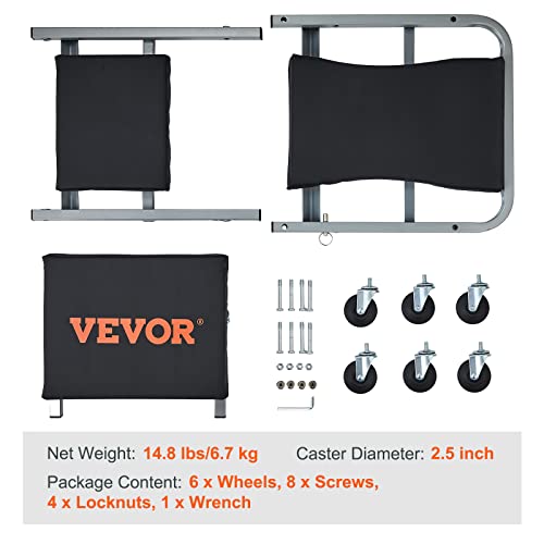 VEVOR Mechanic Creeper, Garage Gift, 36" Z Creeper Seat, 2 in 1 Mechanic Gifts, 300 lbs Capacity, Low Profile Creeper with 6 pcs Wheels in Garage/Shop for Fathers Day Tool Gift