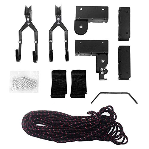ASMSW Kayak Ceiling Storage Bike Ceiling Mount Kayak Hoist Lift Storage Garage Pulley System for Canoe Paddleboard Bike Ladder 100 lbs Capacity with Straps