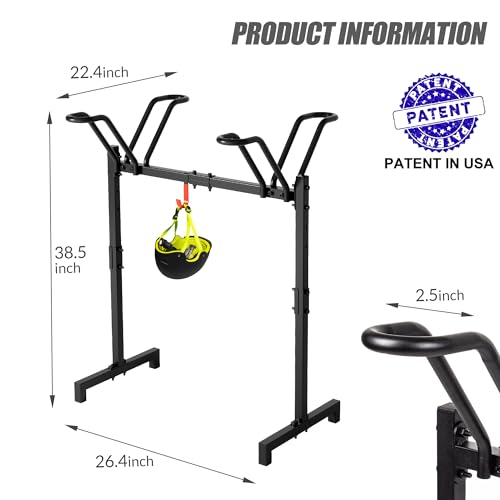 Sttoraboks 2 Bikes Floor Stand,Adjustable Bicycle Parking Rack with Hook for Garage/Indoor/Outdoor,Metal Cycle Storage Organizer Rack for Road Bikes