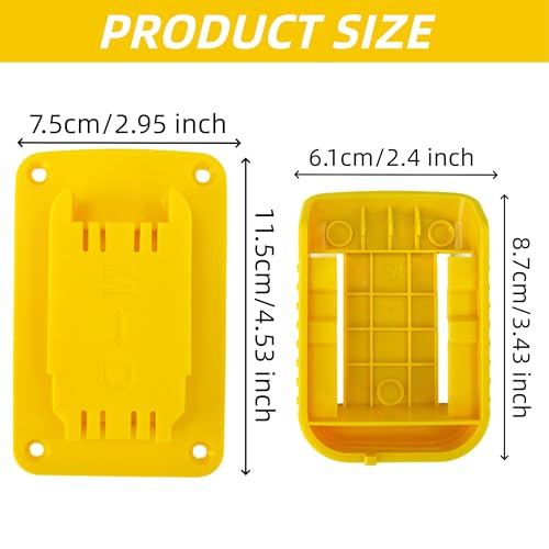 Ryzljss 20 Pack Tool Battery Packs Mount Bracket Compatible with Dewalt 20V 60V Battery Drill Tools, 10 PCS Tool Mount Bracket and 10 PCS Batteries Packs Mount Bracket with Screws