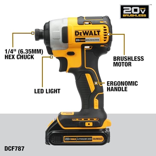 DEWALT 20V MAX Cordless Drill and Impact Driver, Power Drill Brushless 2-Tool Power Tool Combo Kit, Includes 2 Batteries, Charger and Bag (DCK277D2)