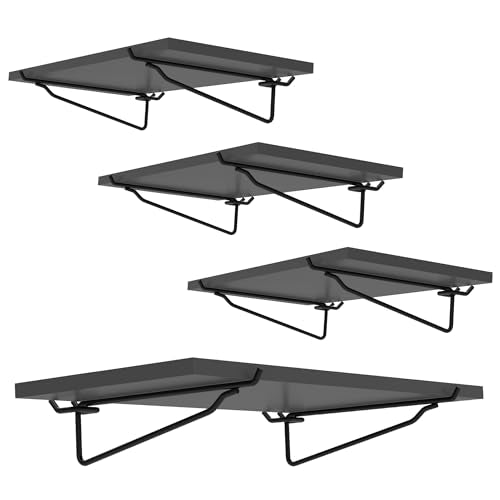 BFPeaky Black Pegboard Shelf Set, 4 pcs Versatile Peg Board Shelving, Ideal Wood Pegboard Shelves for Efficient Storage and Organization Solutions