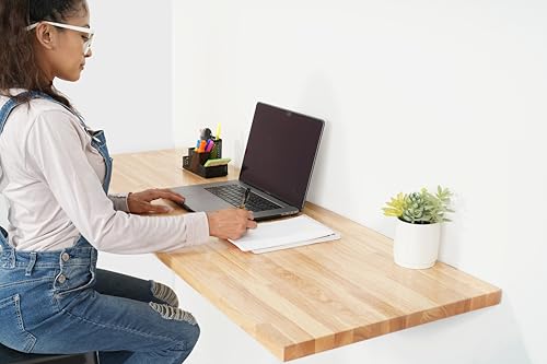 SafeRacks Heavy Duty Wall Mounted Folding Table | Collapsible Workbench with Soft Close Dampers | 48” or 60” Options | Holds Up to 500 lb | Folds Flat Against the Wall (48")