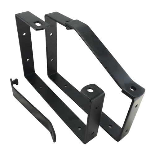 Keypak ST0555B 2 Pack Universal Lockable Wall Ladder Rack Brackets Secure Storage, Black, 170 x 235 x 30 mm