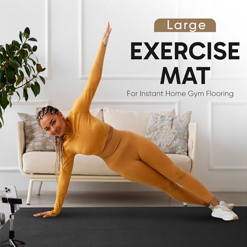 Gorilla Mats Large Exercise Mat – 6' x 4' x 1/4" – Ultra Durable Thick Workout Mat for Home Gym Flooring – Non-Slip, Flat, Fitness, Yoga & Weight Lifting Floor Mat – Shoe Friendly