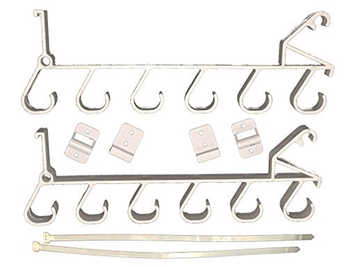 Fourth Wall Solutions Storage Rack for Garage Doors with Hooks for Fishing Rods, Kayak Paddles and More