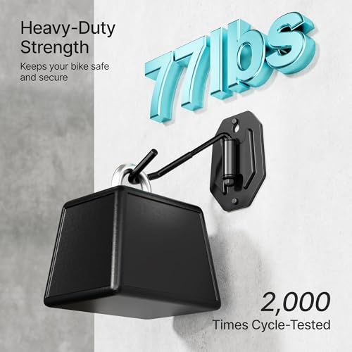 PEGZONE Swivel Bike Wall Mount, Heavy Duty Vertical Bike Rack with Fixed Hooks for Garage Storage, Wall Mounted Bicycle Hangers Holds up to 77 lbs for Indoor, 2 Pack