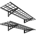FLEXIMOUNTS 2-Pack 1x4ft 12-inch-by-48-inch Wall Shelf Garage Storage Rack Wall Mounted Floating Shelves, Black, Classic Series