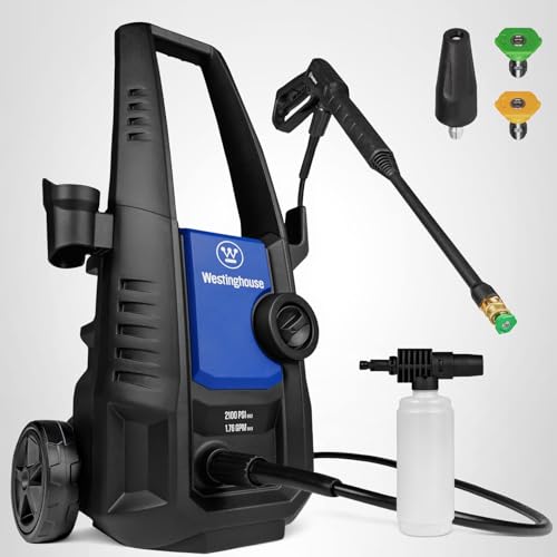 Westinghouse ePX3050 Electric Pressure Washer, 2100 Max PSI 1.76 Max GPM with Foam Cannon and Turbo Nozzle, for Cars/Fences/Driveways/Home/Patios