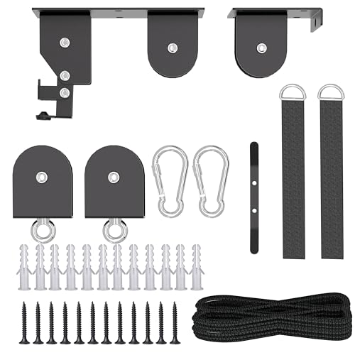 TRUSOON 2 Pack Bike Hoist, Heavy Duty Ebike Lift Pulley System for Garage Ceiling Overhead Storage for Bicycle, Ladders, Snowboard, Holds Up to 85 lbs Capacity, Fit 10-16 Foot High Ceilings