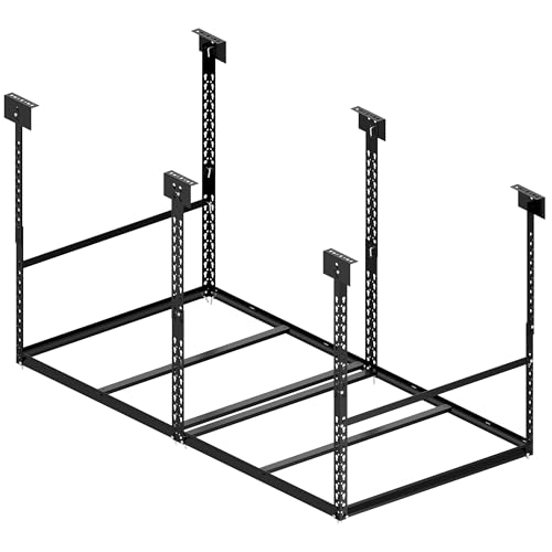 STORKING 3x6 Ft Overhead Garage Storage Rack, 28-41 inch Height Adjustable Ceiling Mounted Organization Rack, 550 lbs Weight Capacity, 36"x72" Heavy Duty Space-Saving Metal Rack for Garage Storage