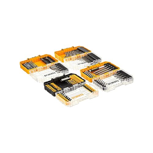DEWALT Screwdriver Bit Set, 100 Pc Impact Driver Bit Set with Drill Bits, Magnetic Holder and Nut Drivers, FlexTorq Impact Ready, ToughCase Included (DWA2FTS100)