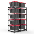 27 Gallon Storage Bin Rack Organizer, Heavy-Duty Tote Storage Rack, 5-Tier Standing Storage Bin Shelves, 250 lb Capacity, Maximize Space for Garage, Warehouse, Utility, 2 Pack (Totes Not Included)