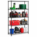 Honey-Can-Do 5-Tier Heavy-Duty Adjustable Shelves, Metal Storage Rack with 200-lb Shelf Capacity, Black, 14" W x 36" L x 72" H