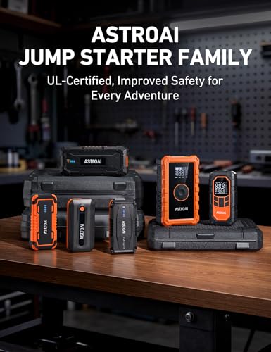 AstroAI S8 Car Battery Jump Starter 1500A – Portable 12V Lithium Jump Box with 3 Mode Flashlight, Power Bank & Smart Jumper Cables - for 6.0L Gas and 3.0L Diesel Engines
