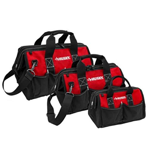 Husky 18 in., 15 in. and 12 in. Tool Bag Combo in Red
