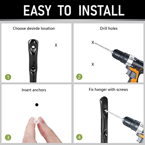 Whrsinlor Heavy Duty Garage Hooks, 6.7Inch Wall Mount Garden Tools Storage Hook for Bike, Ladder, Chair, Garden Hose, Power Tool, Indoor Outdoor