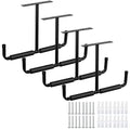 HOME RIGHT Overhead Garage Storage Rack, 16.5 Inch Heavy Duty Ceiling Double Storage Hooks Utility Hanger for Hanging Lumber Ladder Tool Bike & Other Bulky Items (4 Pack, Black)