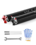 VEVOR Garage Door Torsion Springs, Pair of 0.225 x 2 x 24 in, 16000 Cycles, Electrophoresis Black Coated for Replacement, Garage Door Springs with Non-Slip Winding Bars, Gloves and Mounting Wrench