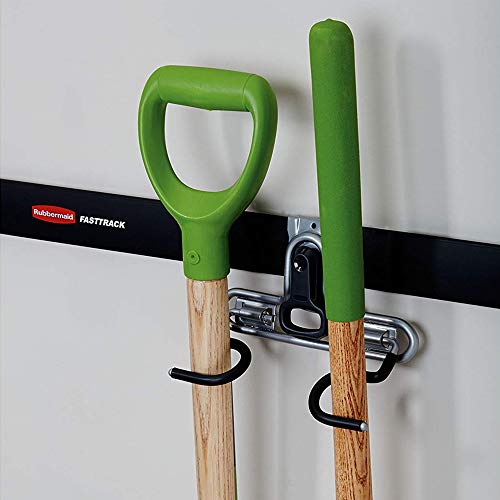 Rubbermaid Fasttrack Wall Double S Hook 2 Handle Garage Storage Organizer Rack for Hand Tools (6 Pack)