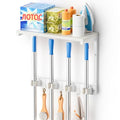 Olakee Broom Holder Wall Mount with Cleaning Supplies Organizer, Laundry Room Organization and Storage Shelves, Mop Hanger Rack with Hooks, Utility Shelf Closet Organizer for Garage Home Improvement