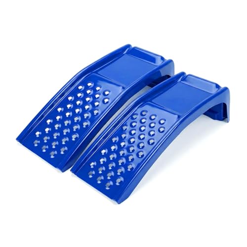 Heavy Duty Car Ramps for Oil Changes, 2 Pack Solid Steel Vehicle Ramps, 8,000 LBS Capacity Per Pair, 35" x 12" x 9.5", Auto Service Ramps, 9" Tire Track Width, Traction Hole Surface, Blue