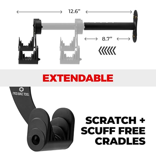 PRO BIKE TOOL Bike Wall Mount - Bike Rack for Garage Wall Mount - Horizontal Bike Storage Rack for Indoor Bicycle Storage - Wall Mounted Bike Hanger for Road, Mountain & Hybrid Bikes