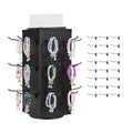 VEVOR Rotating Pegboard Display Stand, 7.4 x 7.4 x 17 in 4-Sided Spinning Peg Board Display with 24 Hooks, Thickened Cold-Rolled Steel Craft Rack Organizer for Grocery Retail Store Jewelry Shop, Black