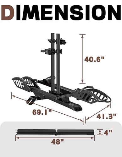 Young Electric Ebike Rack with Ramp 200 lbs Hitch Mount Bike Carrier